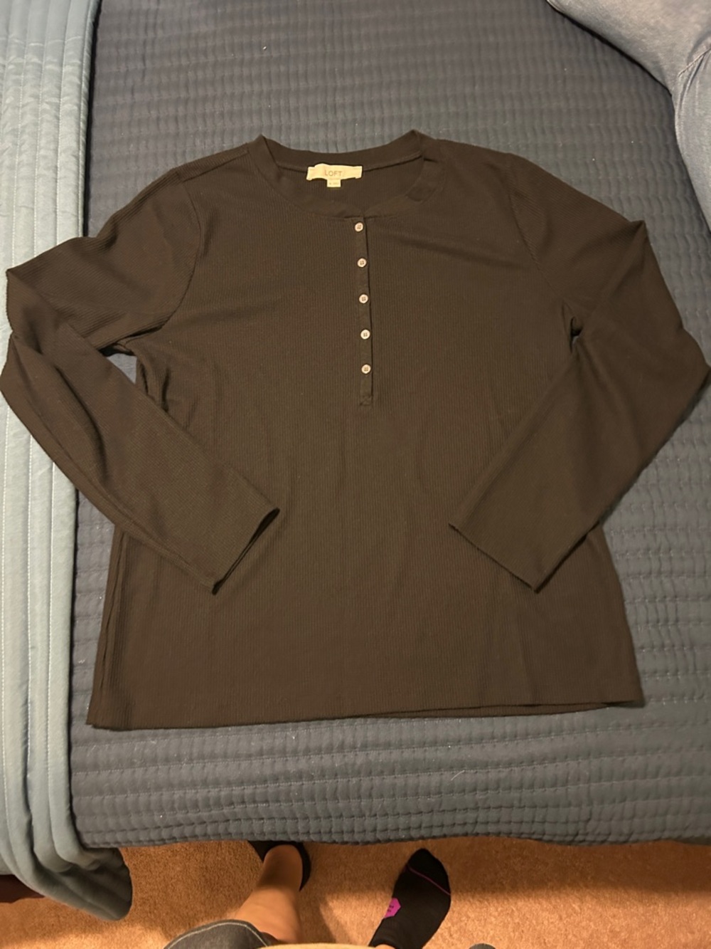 LOFT Women’s Long-Sleeve Ribbed Henley
